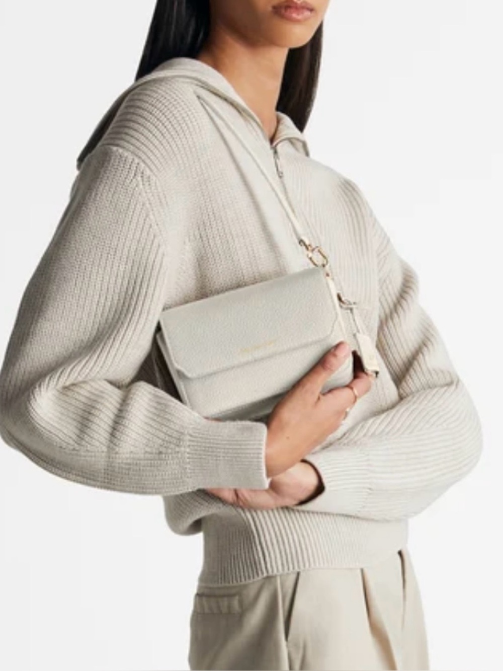 Nordstrom Genuine Leather Clutch Convertible Crossbody Bag NWT